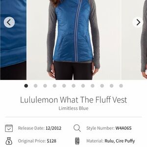 Lululemon the fluff vest- size 4 reversible